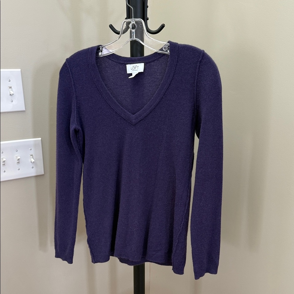 LOFT Rich Purple Cashmere Sweater